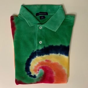 Land’s Ends Boys Tie-dyed Short Sleeve Polo Sz M